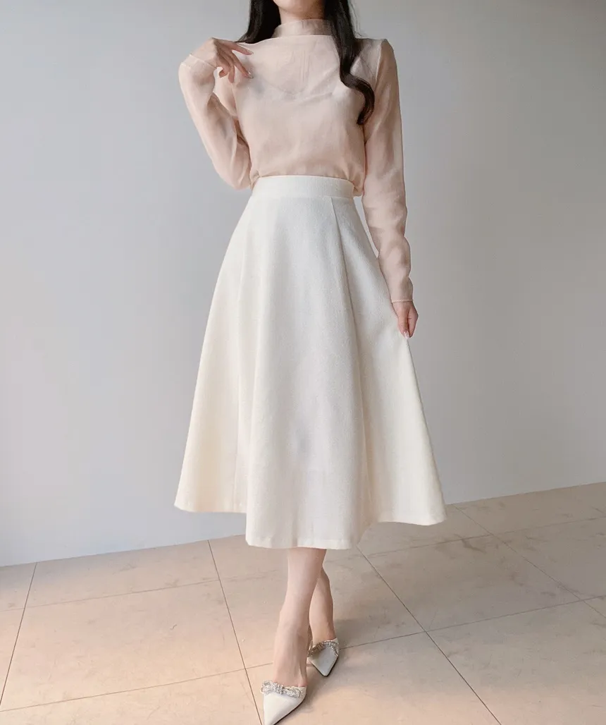 ツイードラウンドネックパール調ボタン肩パッドジャケットスカーフ付 | mirangmirang | 詳細画像10