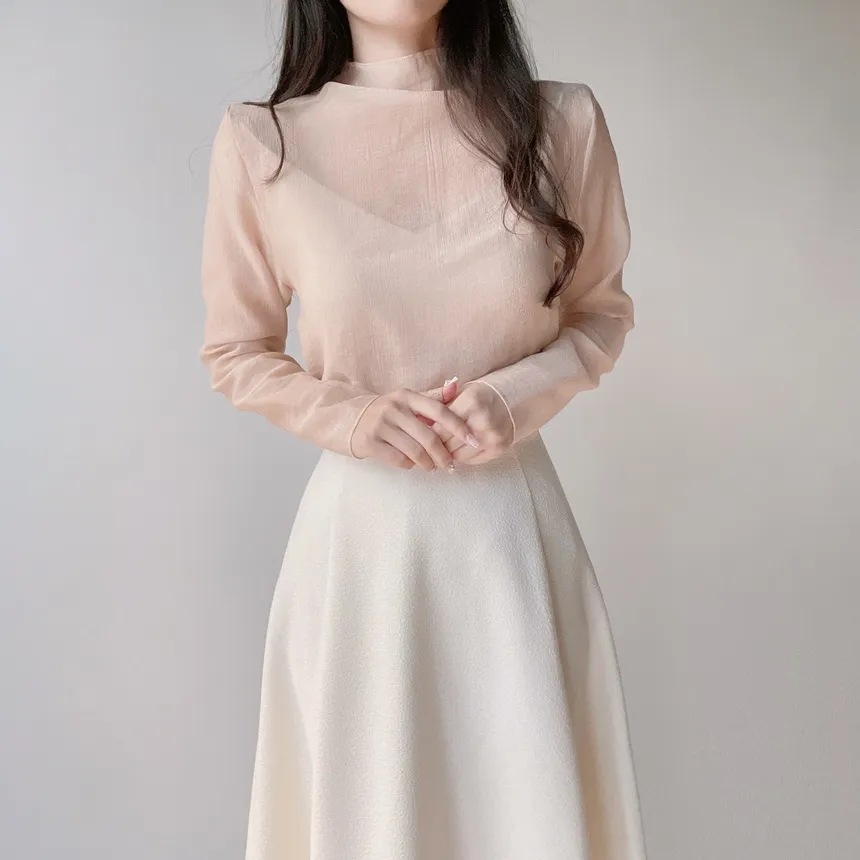 ツイードラウンドネックパール調ボタン肩パッドジャケットスカーフ付 | mirangmirang | 詳細画像16