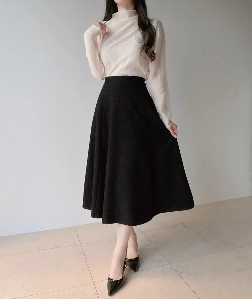 ツイードラウンドネックパール調ボタン肩パッドジャケットスカーフ付 | mirangmirang | 詳細画像48