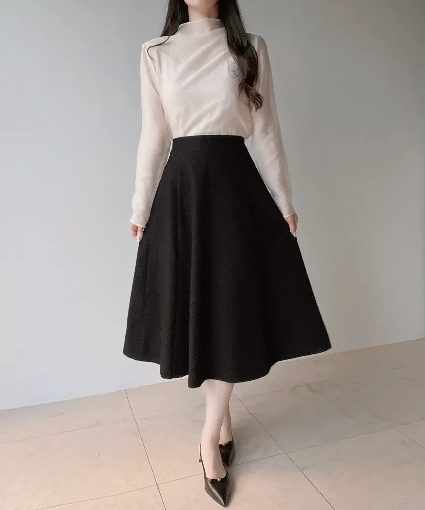 ツイードラウンドネックパール調ボタン肩パッドジャケットスカーフ付 | mirangmirang | 詳細画像49