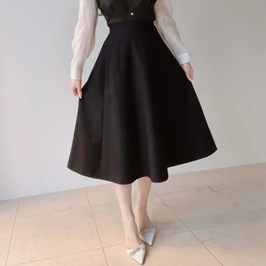 ツイードラウンドネックパール調ボタン肩パッドジャケットスカーフ付 | mirangmirang | 詳細画像66