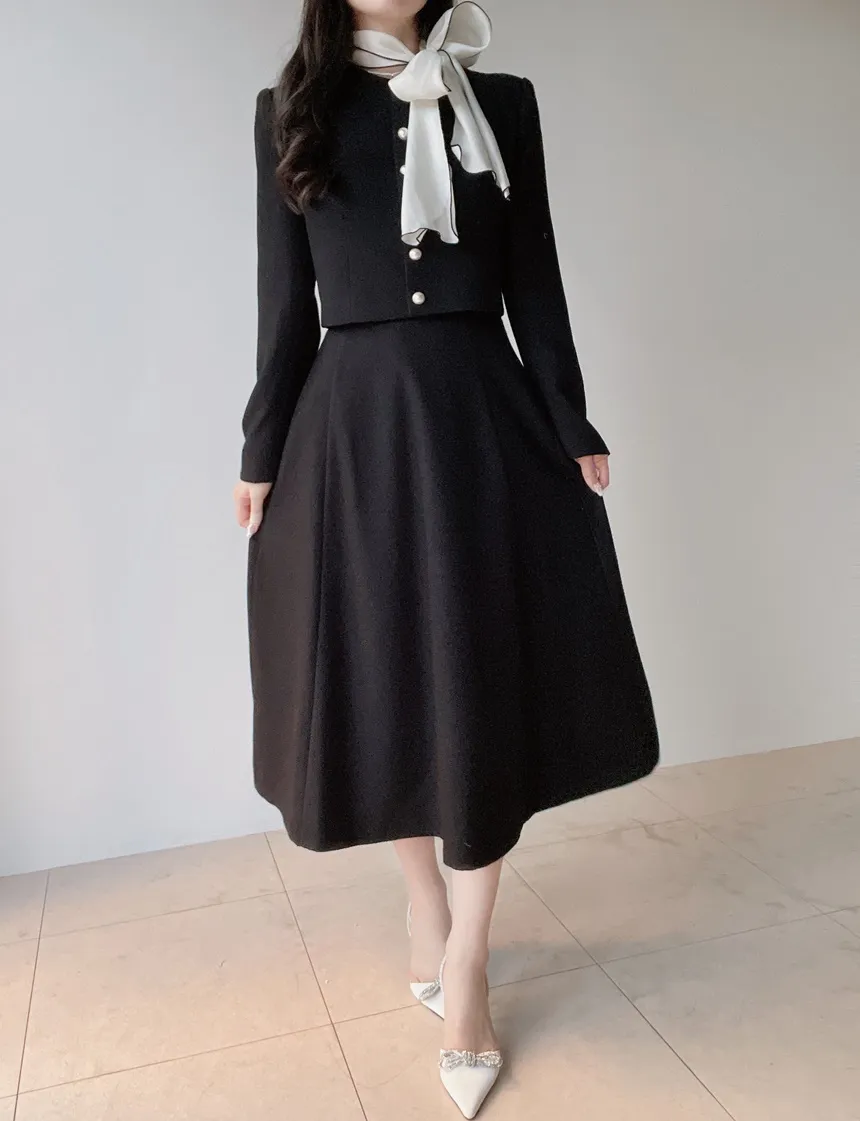 ツイードフレアバックゴムサイドジップミディスカート | mirangmirang | 詳細画像59