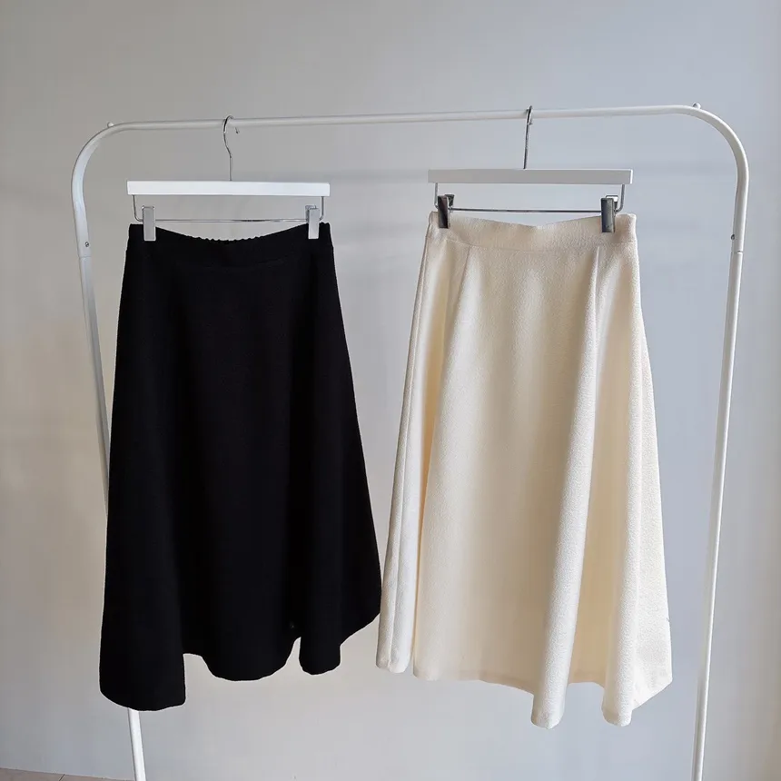 ツイードフレアバックゴムサイドジップミディスカート | mirangmirang | 詳細画像68