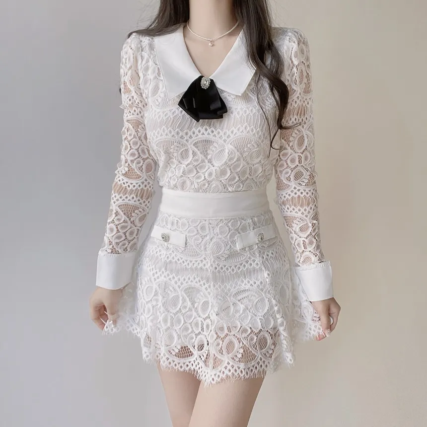 レースフェイクポケットミニフレアサイドジップスカート | mirangmirang | 詳細画像8