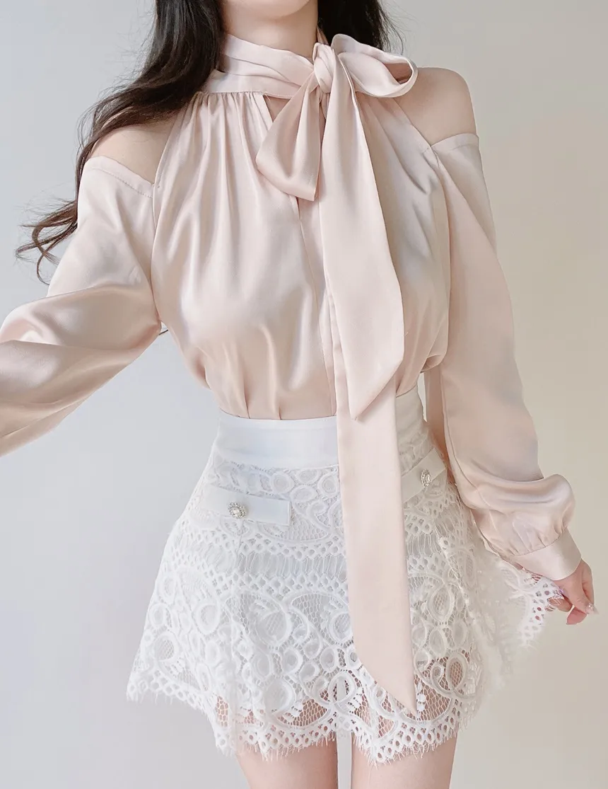 レースフェイクポケットミニフレアサイドジップスカート | mirangmirang | 詳細画像15