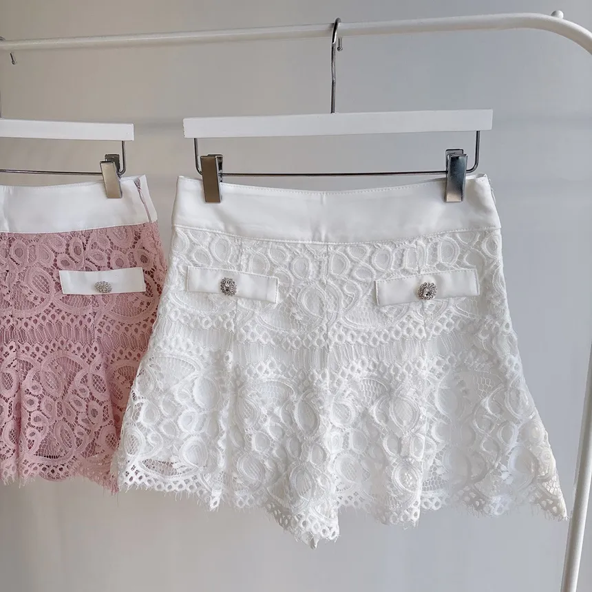 レースフェイクポケットミニフレアサイドジップスカート | mirangmirang | 詳細画像40