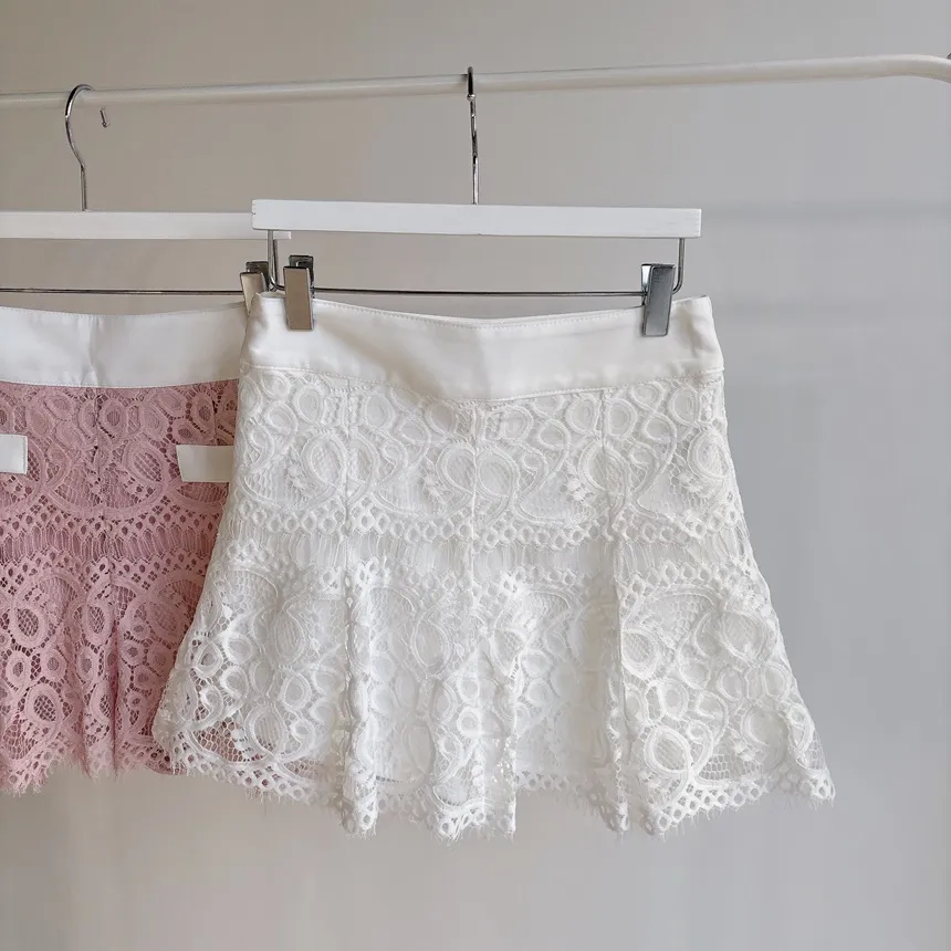 レースフェイクポケットミニフレアサイドジップスカート | mirangmirang | 詳細画像41