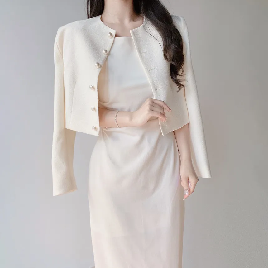 ロングシャーリングドレープノースリワンピース | mirangmirang | 詳細画像4