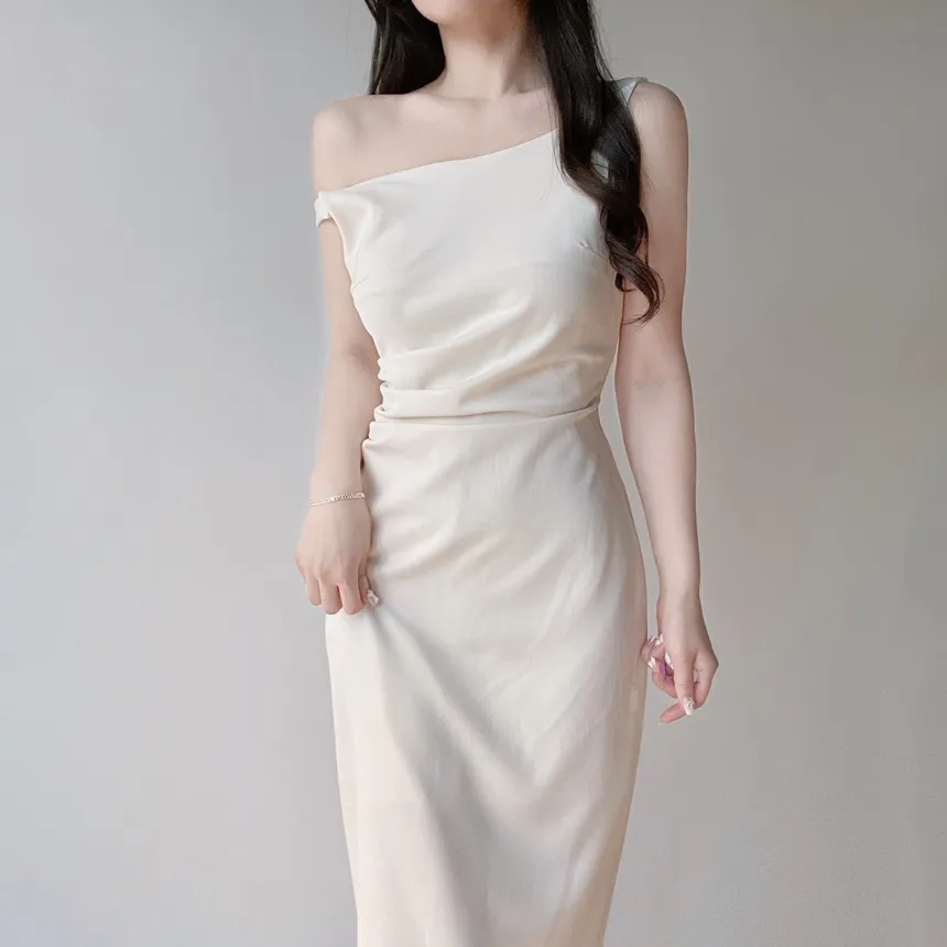 ロングシャーリングドレープノースリワンピース | mirangmirang | 詳細画像7