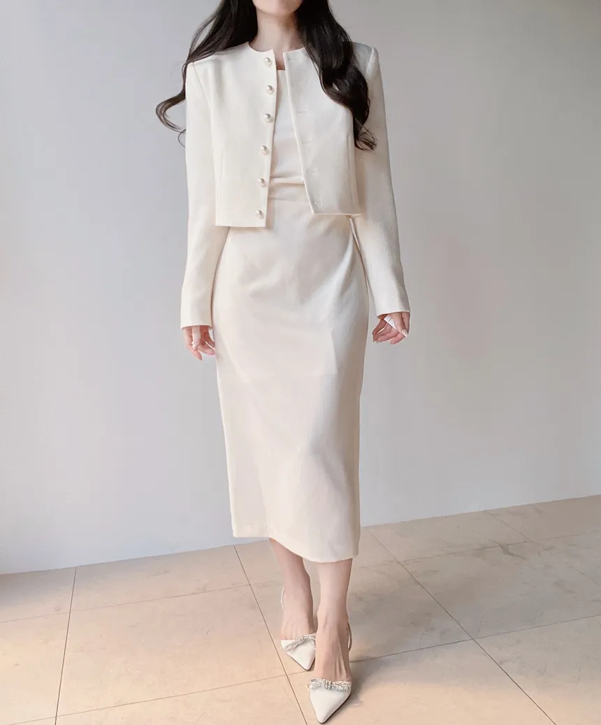 ロングシャーリングドレープノースリワンピース | mirangmirang | 詳細画像9