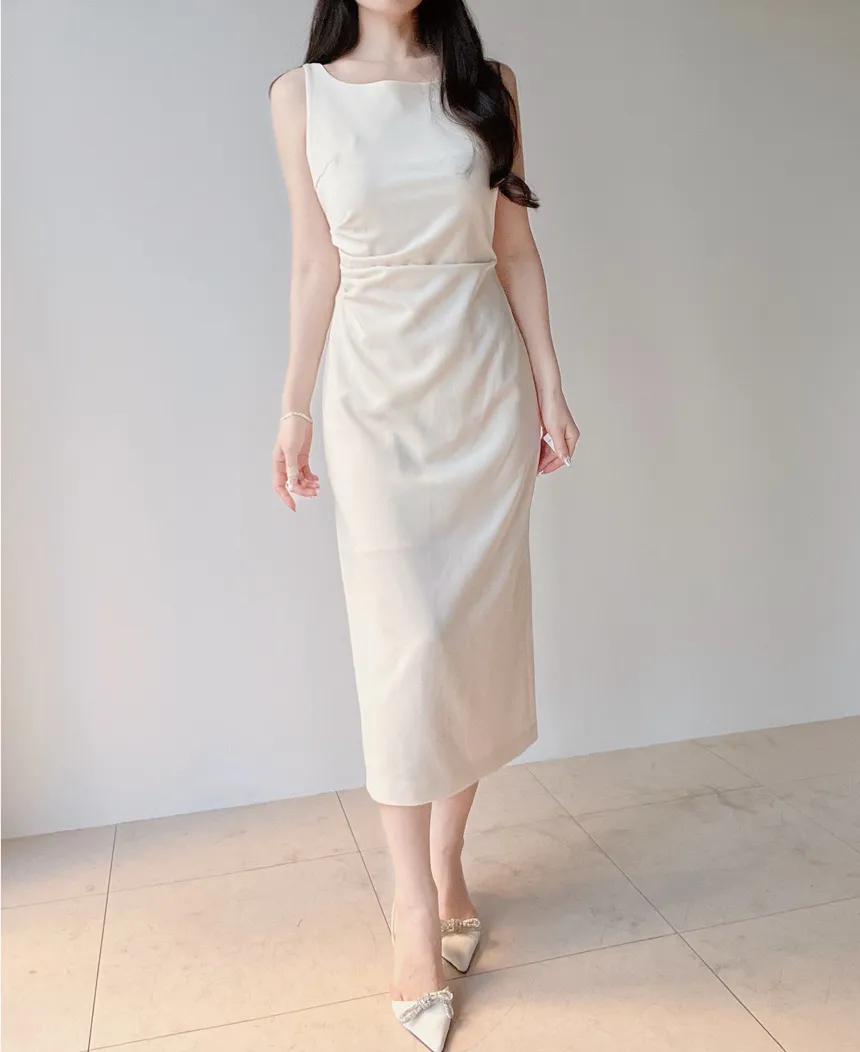 ロングシャーリングドレープノースリワンピース | mirangmirang | 詳細画像12