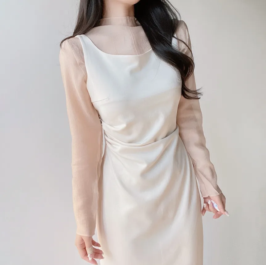 ロングシャーリングドレープノースリワンピース | mirangmirang | 詳細画像17