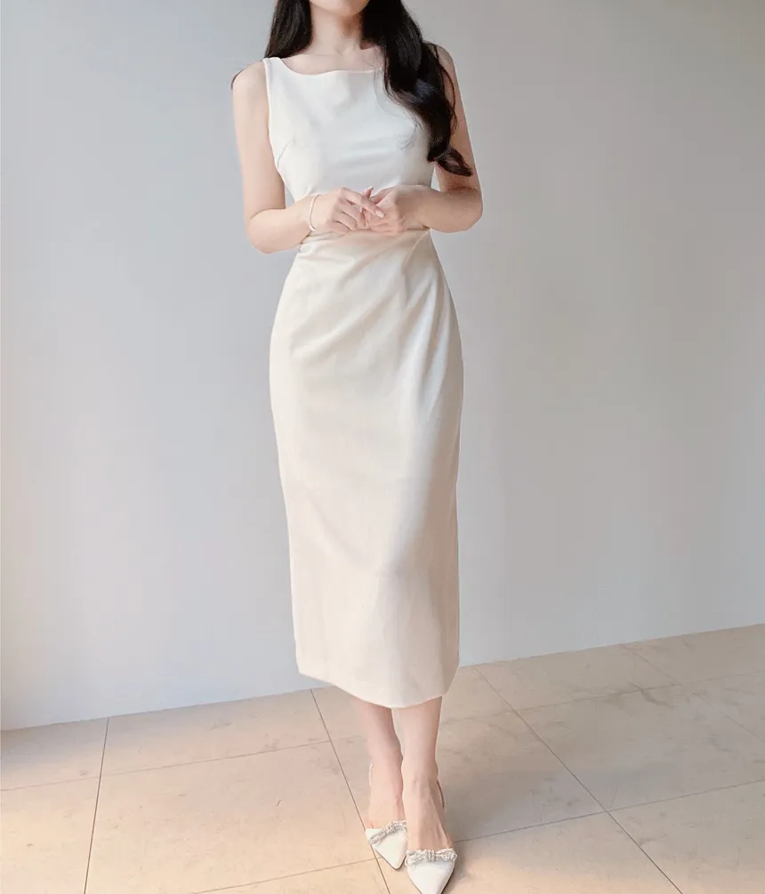 ロングシャーリングドレープノースリワンピース | mirangmirang | 詳細画像19