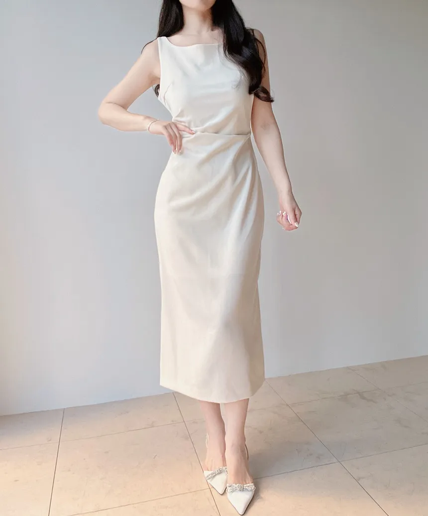 ロングシャーリングドレープノースリワンピース | mirangmirang | 詳細画像20