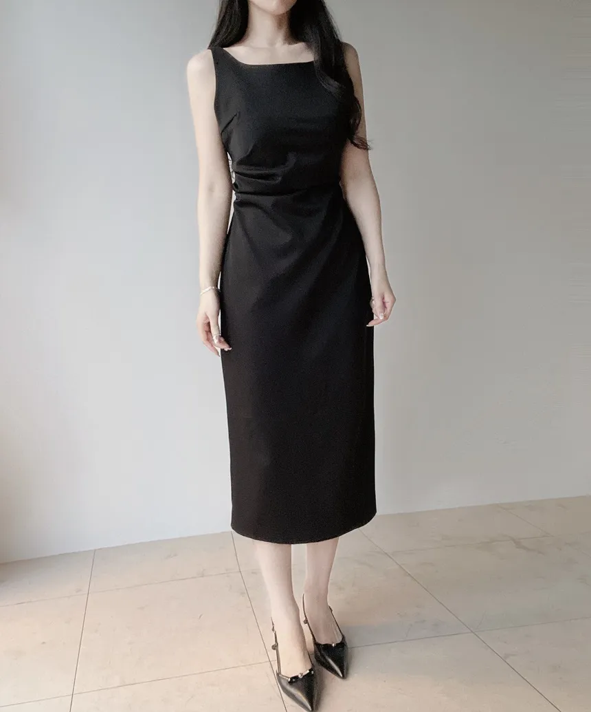 ロングシャーリングドレープノースリワンピース | mirangmirang | 詳細画像22