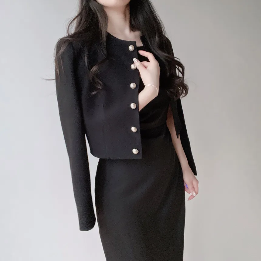 ロングシャーリングドレープノースリワンピース | mirangmirang | 詳細画像33