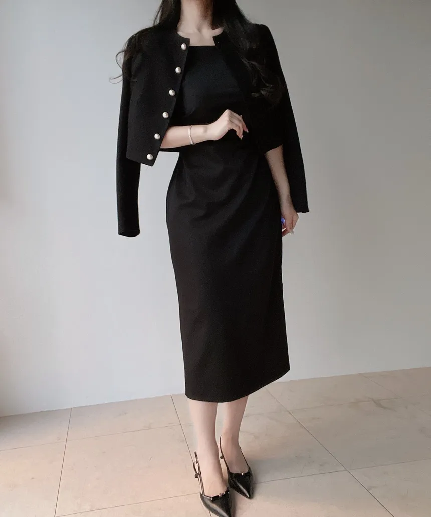 ロングシャーリングドレープノースリワンピース | mirangmirang | 詳細画像37