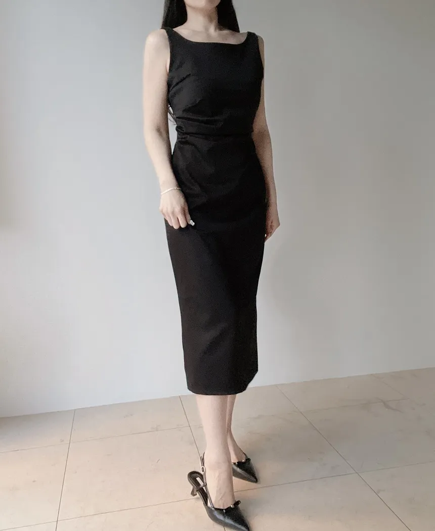 ロングシャーリングドレープノースリワンピース | mirangmirang | 詳細画像38