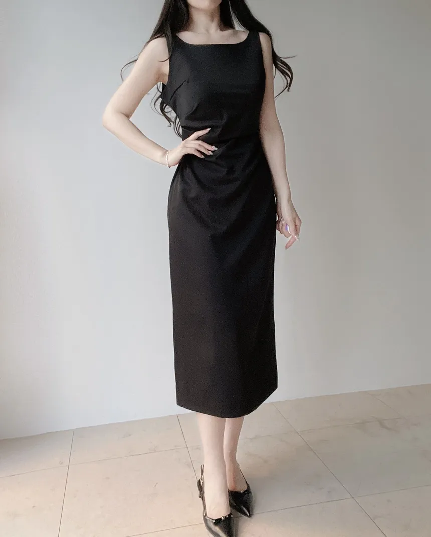 ロングシャーリングドレープノースリワンピース | mirangmirang | 詳細画像40