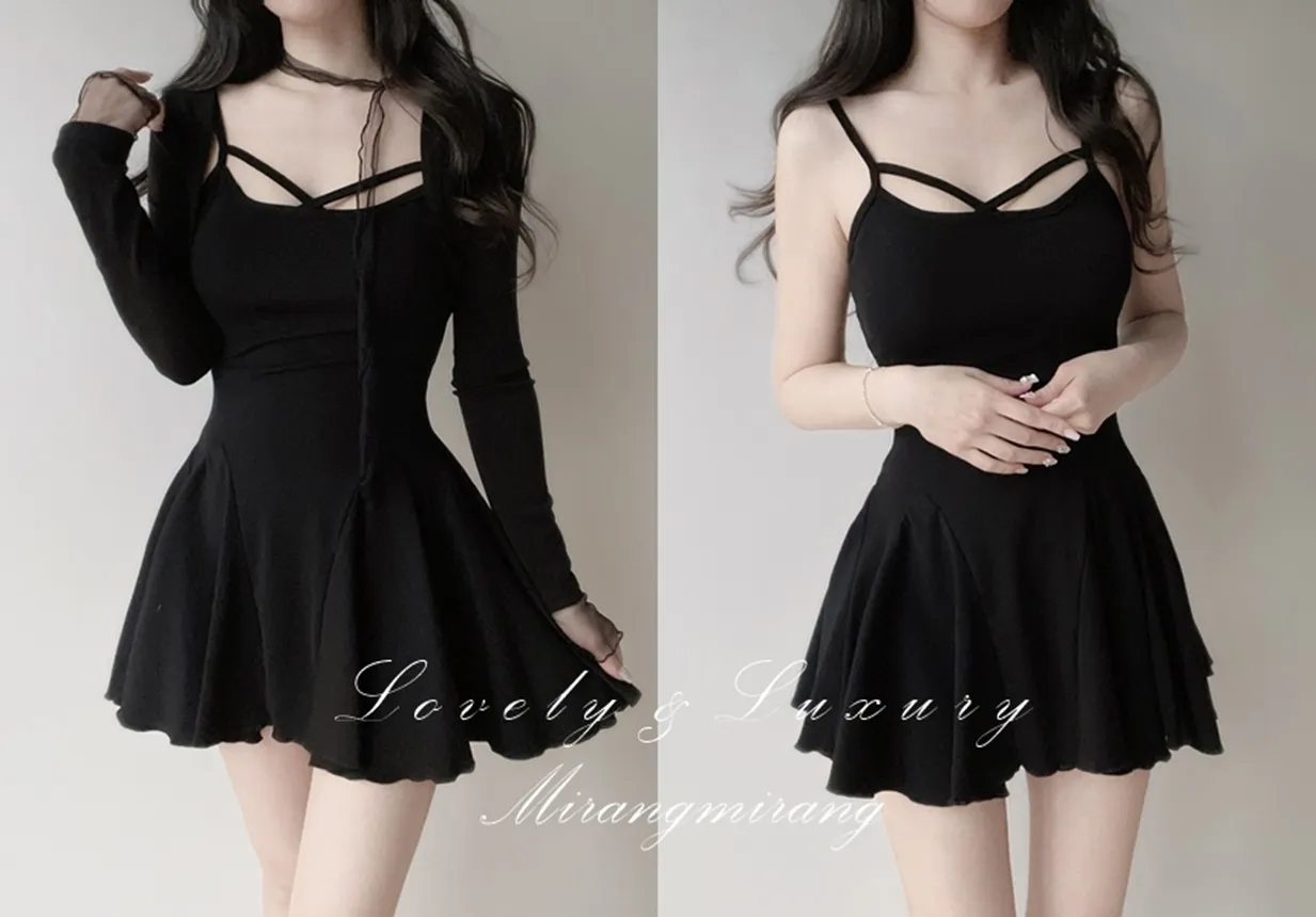 フレアHラインクロスキャミワンピース | mirangmirang | 詳細画像1