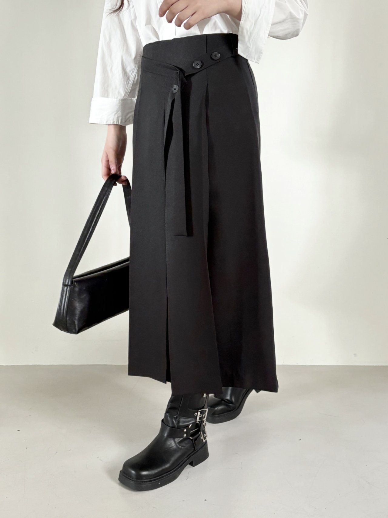 スリットピンタックバックゴムロングスカートストラップ付 | 詳細画像9