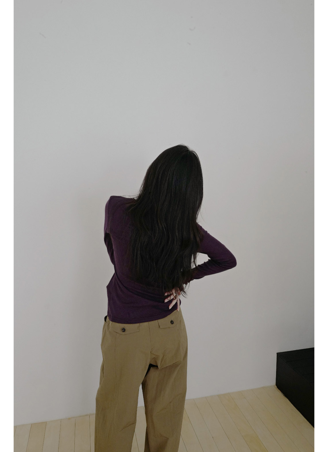 コットンナイロンポケットワイド無地パンツ春夏秋 | 詳細画像4