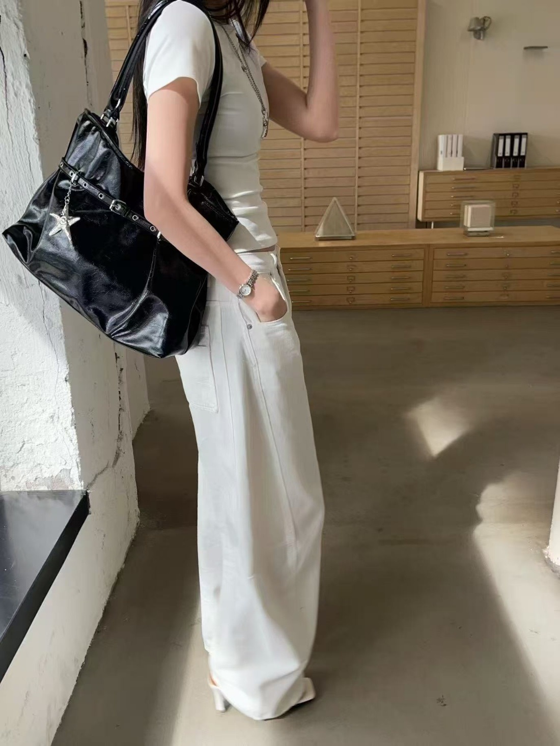 レザー調ベルトショルダーバッグキーリングセット | 詳細画像10