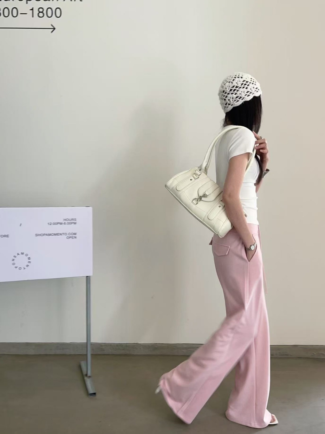 レザー調ジップアップバックルショルダーバッグ | 詳細画像12