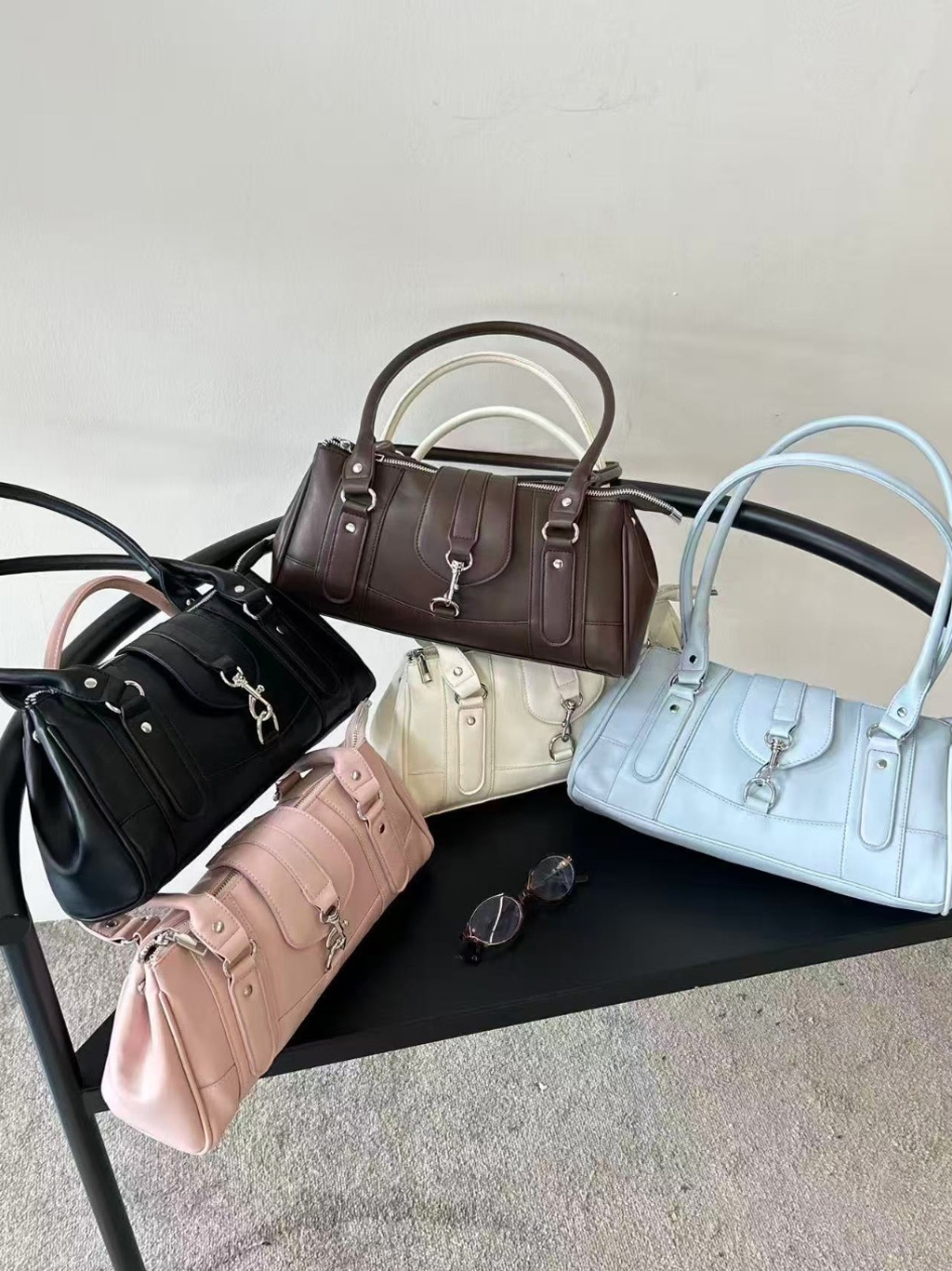 レザー調ジップアップバックルショルダーバッグ | 詳細画像19