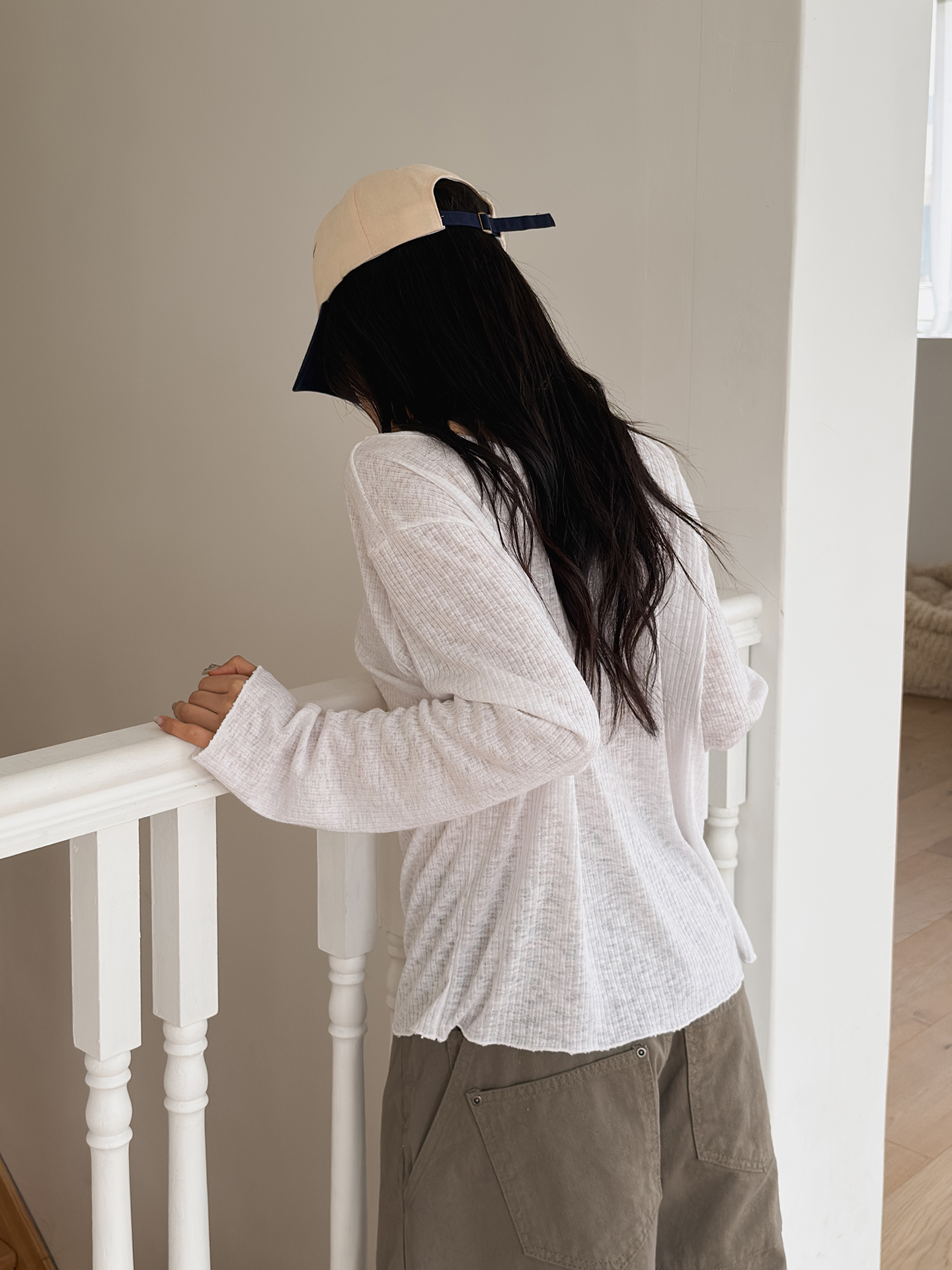 リブボートネックルーズTシャツ | 詳細画像6