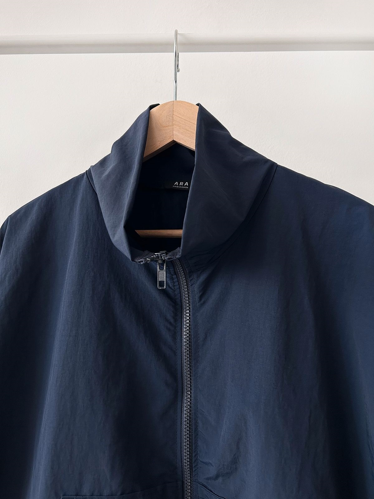 ナイロンジップアップポケットウエストゴムドローコードロング長袖Aラインカンガルーポケットセットアップスカートジャンパー | 詳細画像37