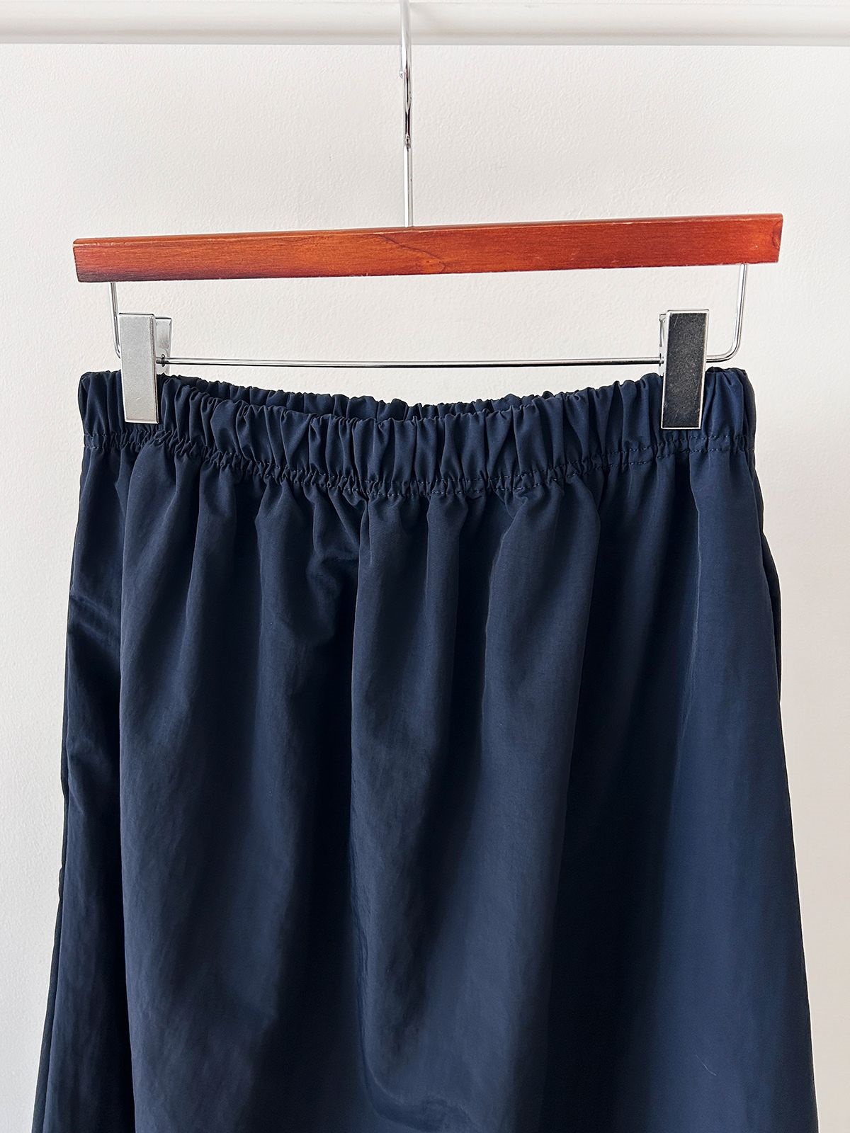 ナイロンジップアップポケットウエストゴムドローコードロング長袖Aラインカンガルーポケットセットアップスカートジャンパー | 詳細画像39