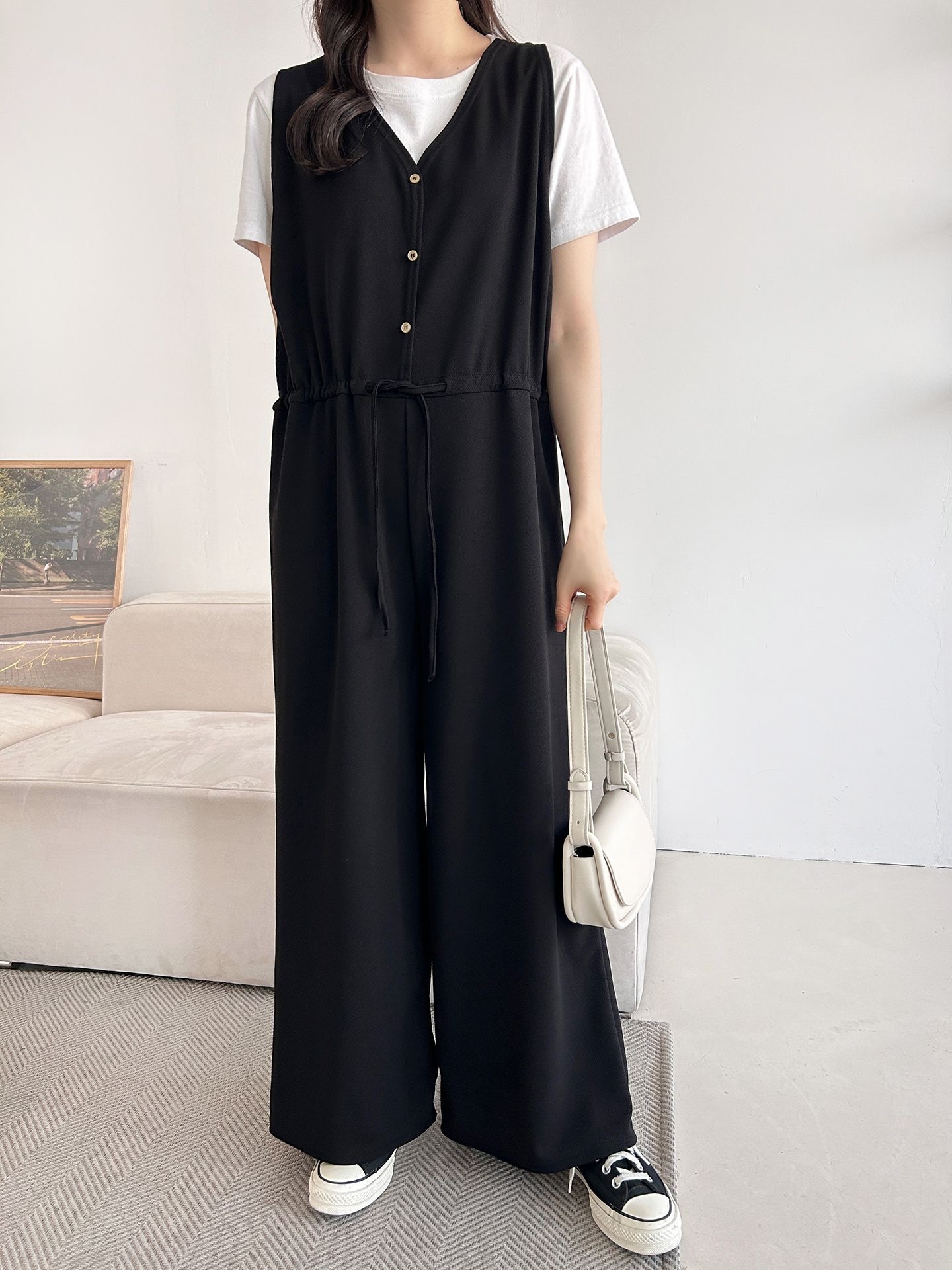 ボタンVネックドローストリングオールインワン | 詳細画像23