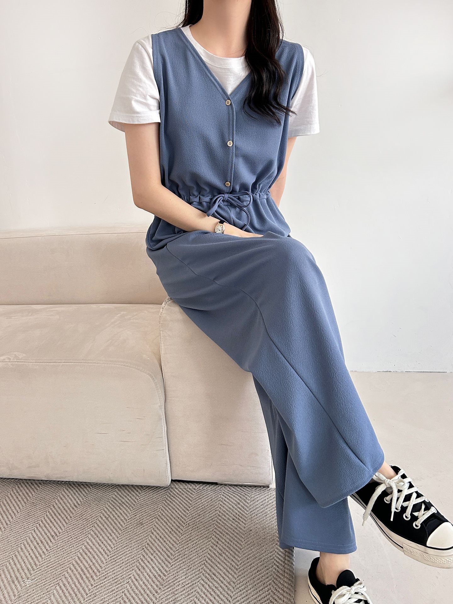 ボタンVネックドローストリングオールインワン | 詳細画像32