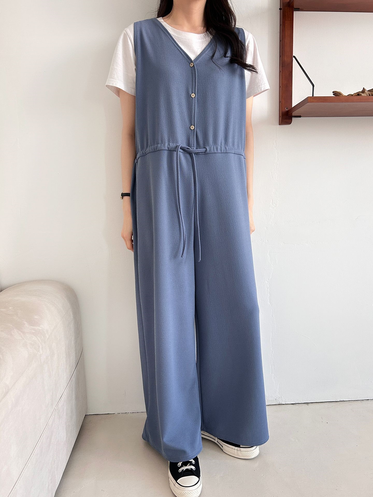 ボタンVネックドローストリングオールインワン | 詳細画像36