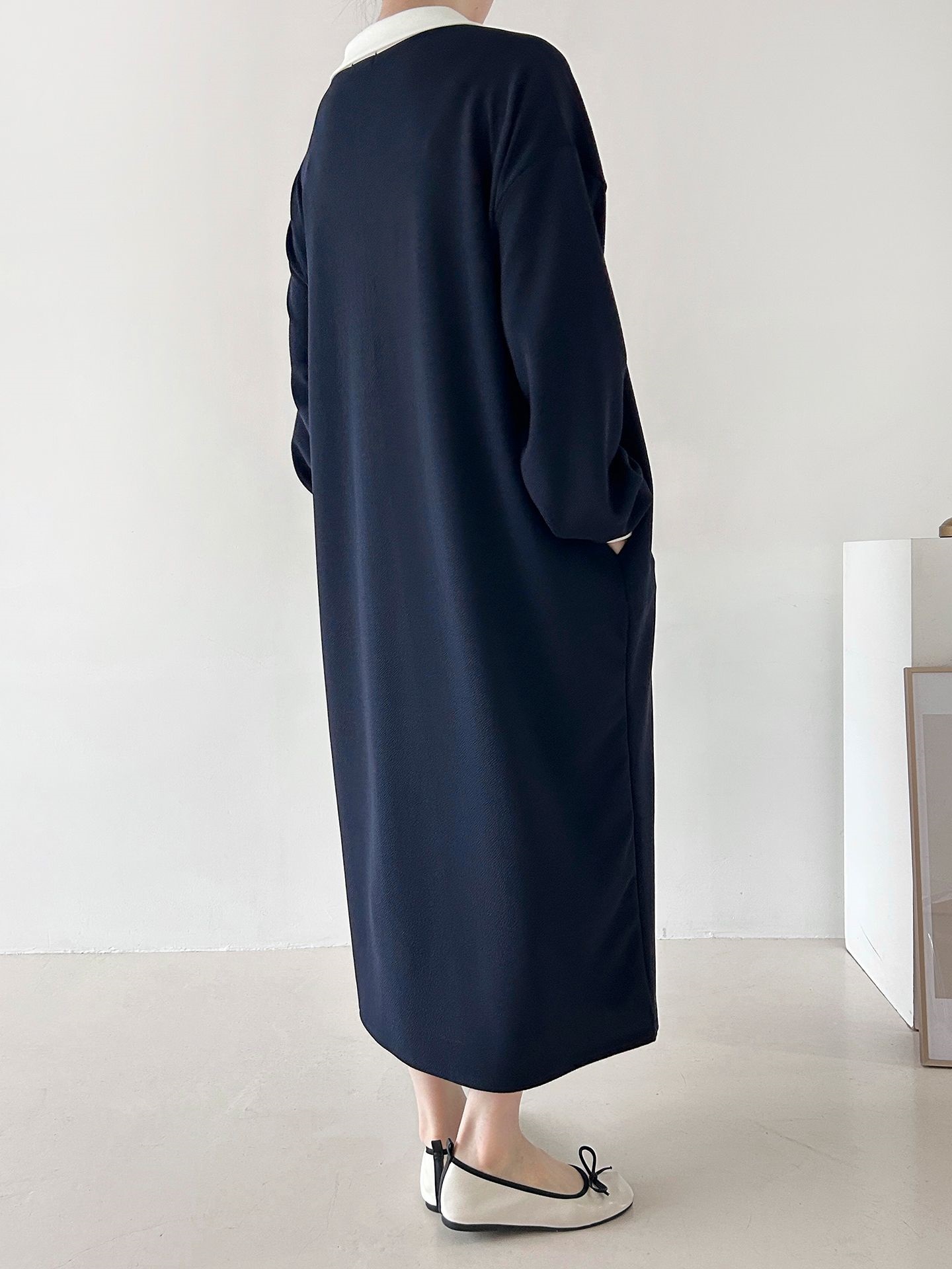 カラーポケット長袖配色ワンピース | 詳細画像9