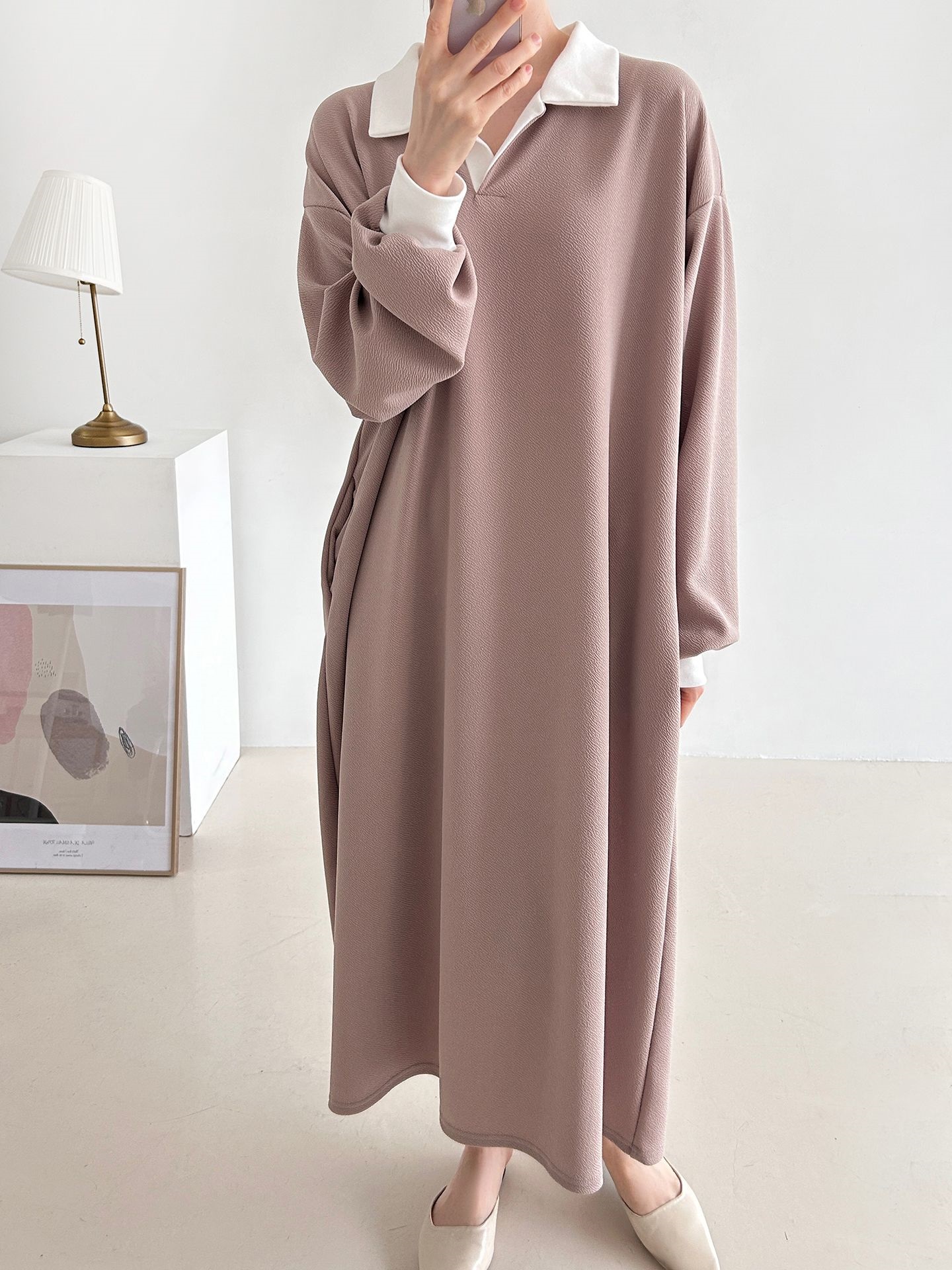 カラーポケット長袖配色ワンピース | 詳細画像13