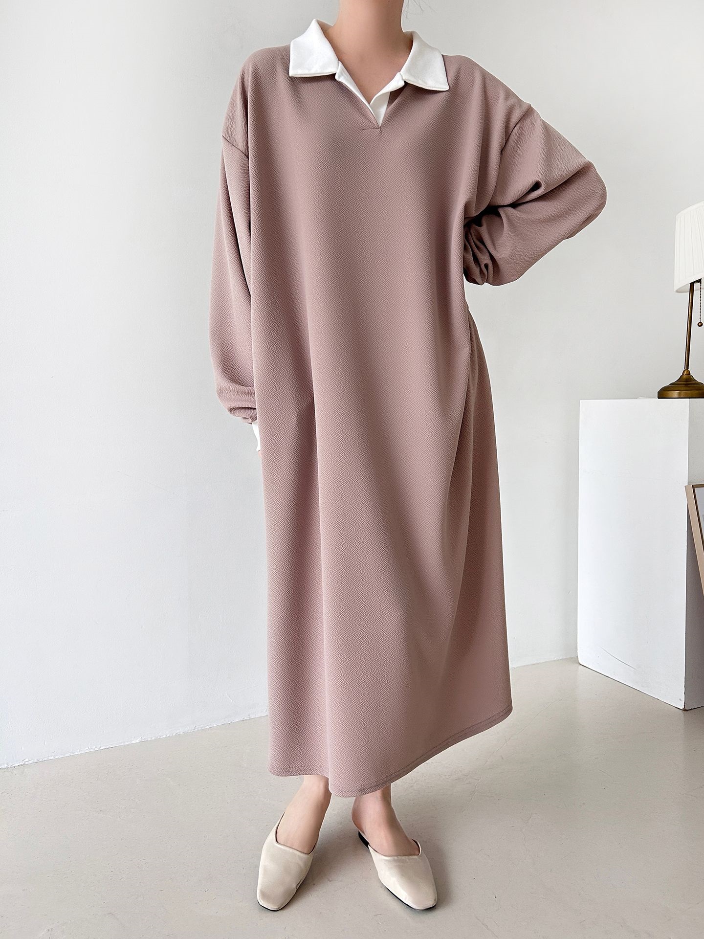 カラーポケット長袖配色ワンピース | 詳細画像15