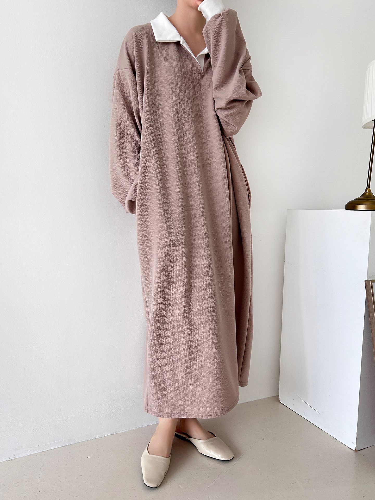 カラーポケット長袖配色ワンピース | 詳細画像16