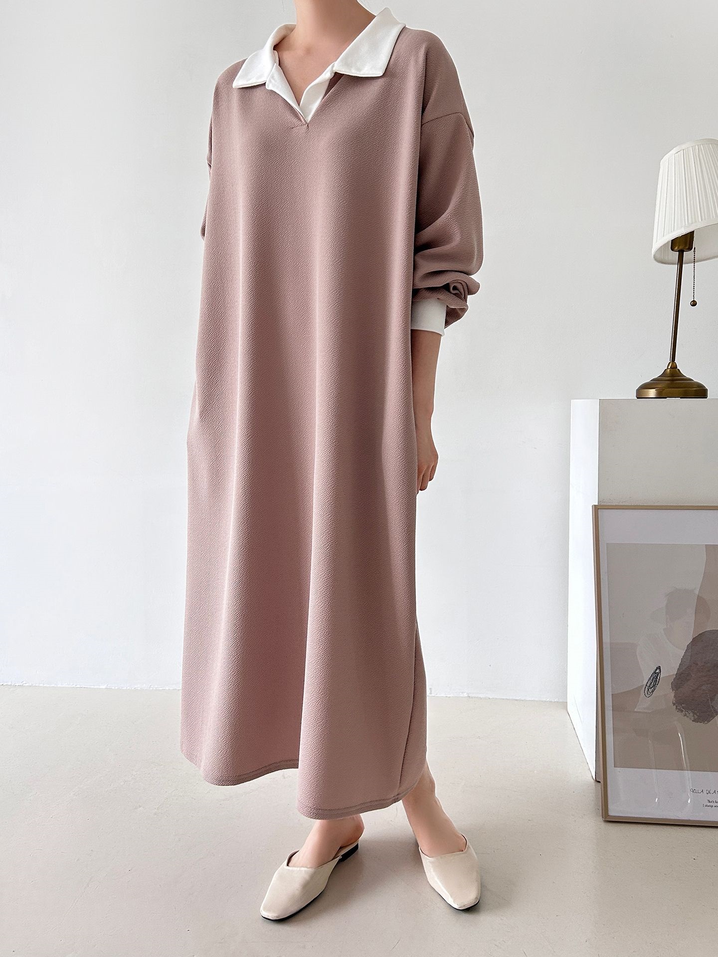 カラーポケット長袖配色ワンピース | 詳細画像20