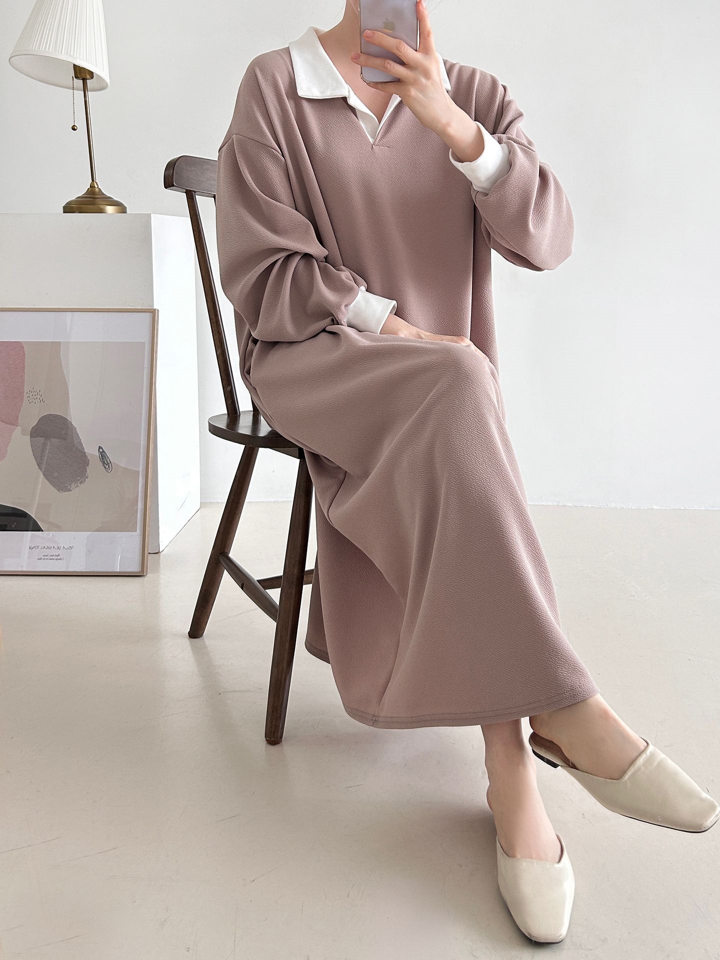 カラーポケット長袖配色ワンピース | 詳細画像22