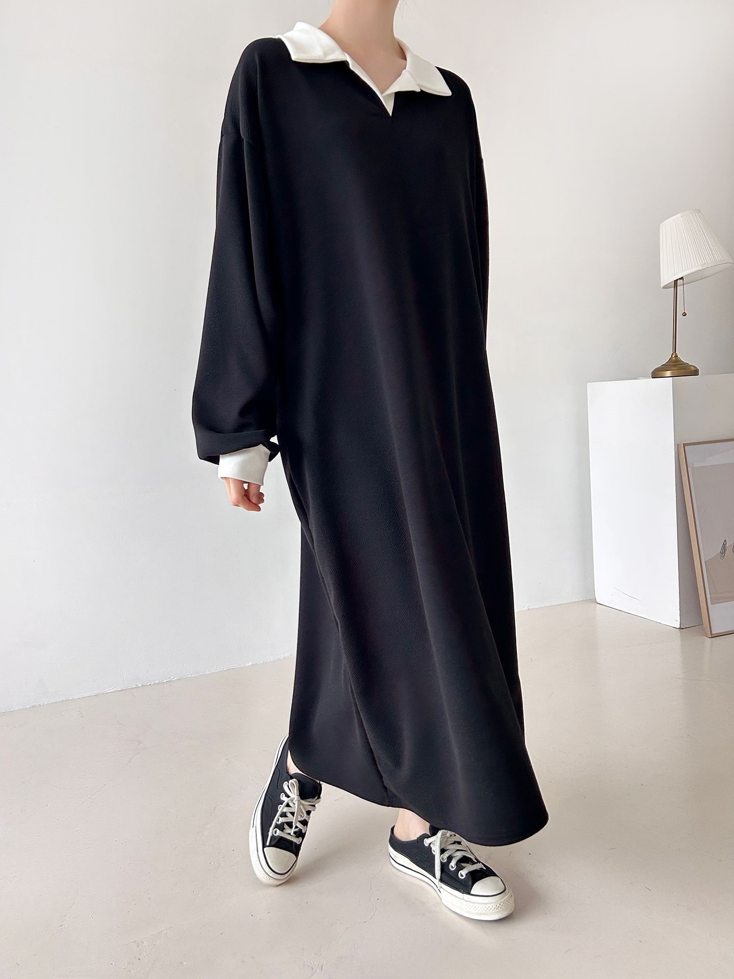 カラーポケット長袖配色ワンピース | 詳細画像24