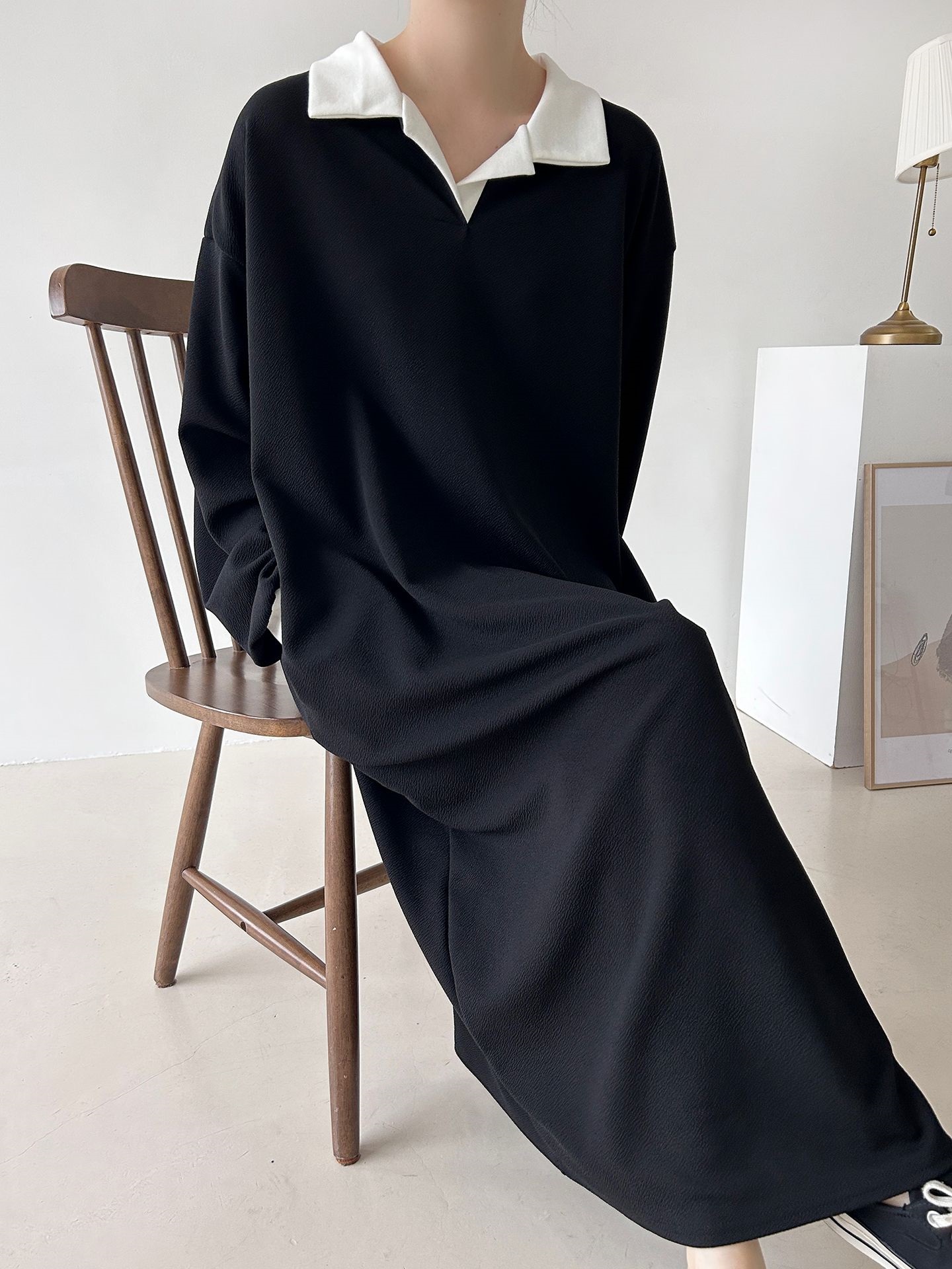 カラーポケット長袖配色ワンピース | 詳細画像27