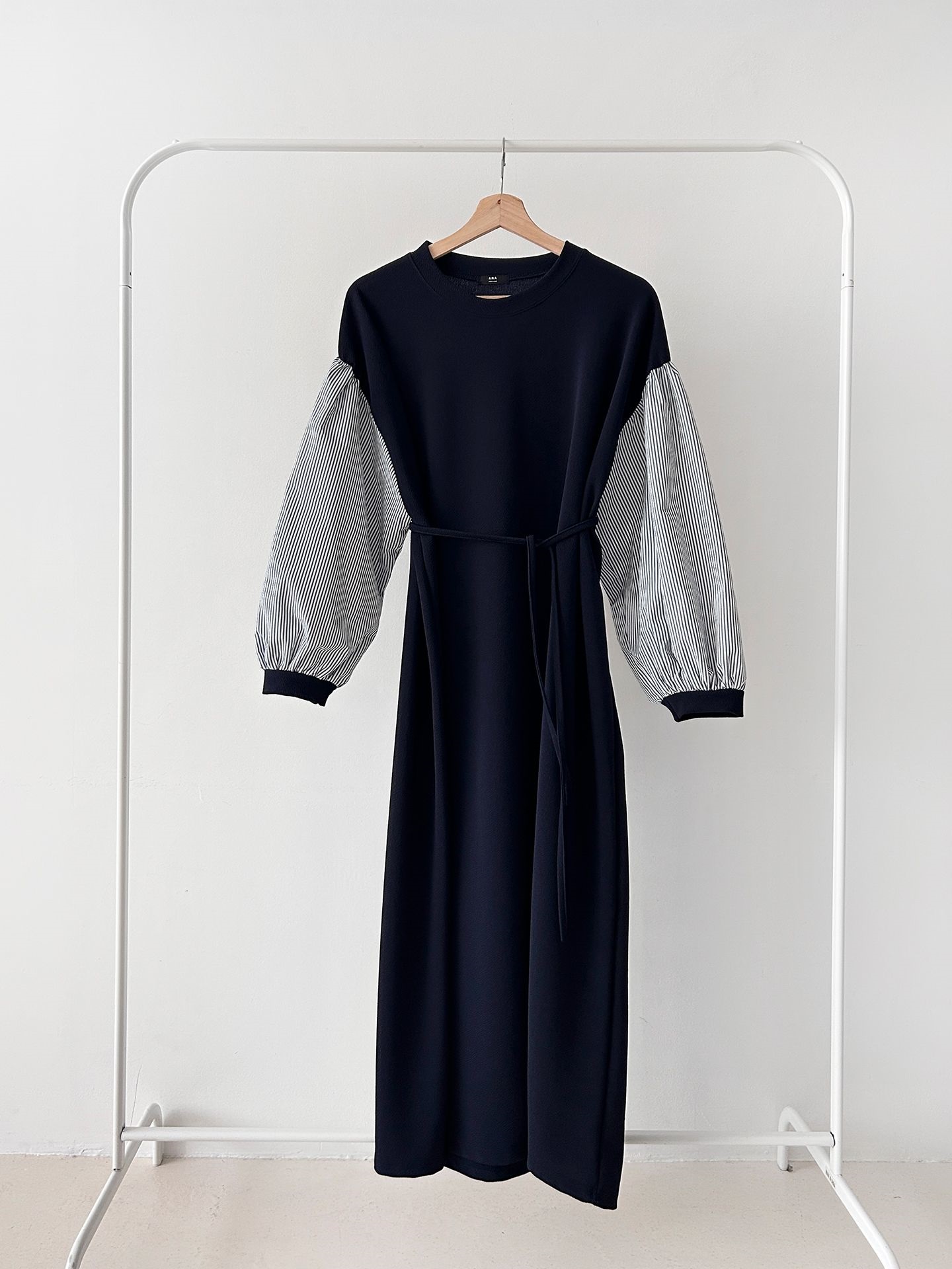 ラウンドネックロングストライプ配色ワンピースストラップ付 | 詳細画像28