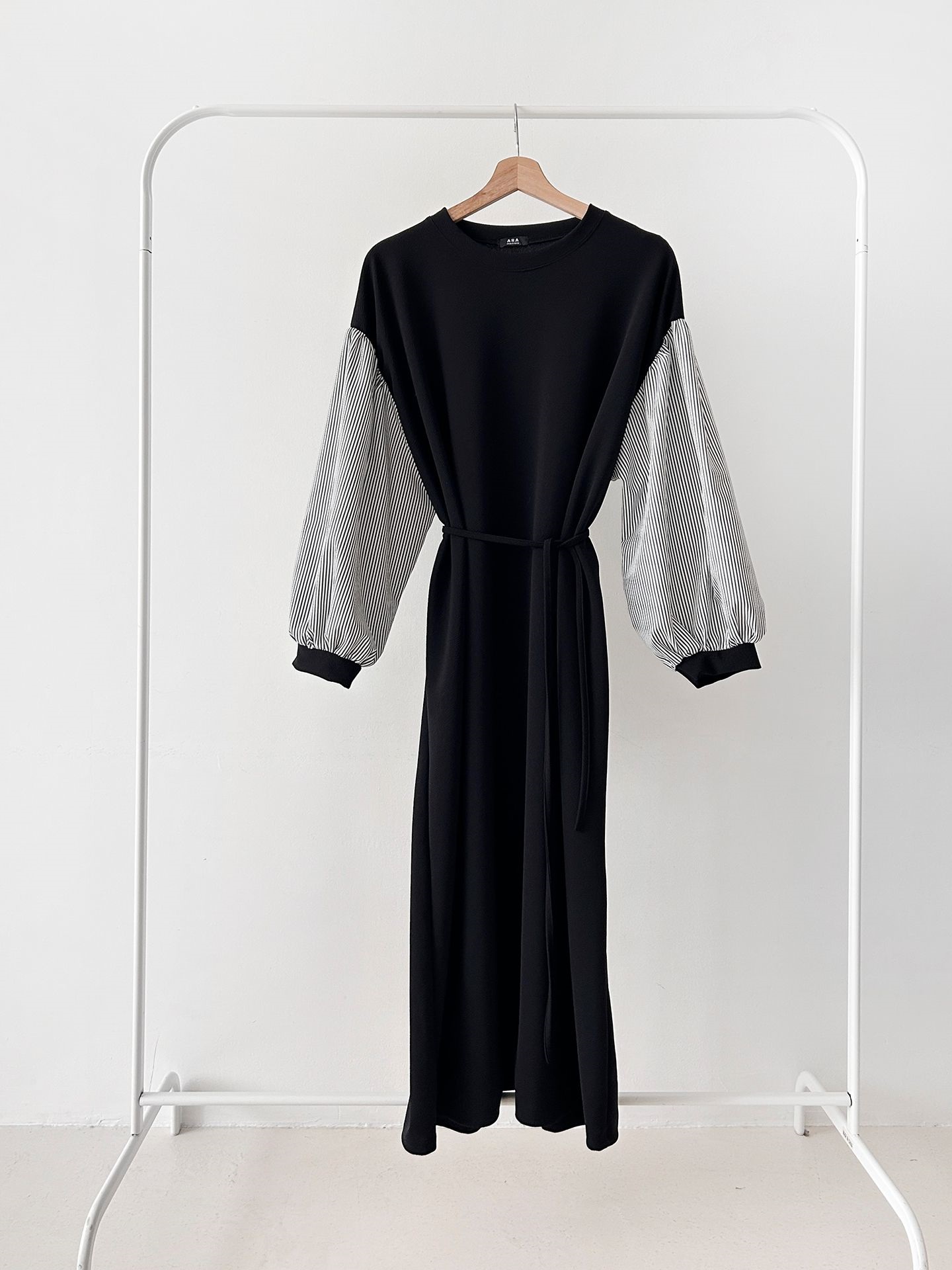 ラウンドネックロングストライプ配色ワンピースストラップ付 | 詳細画像29