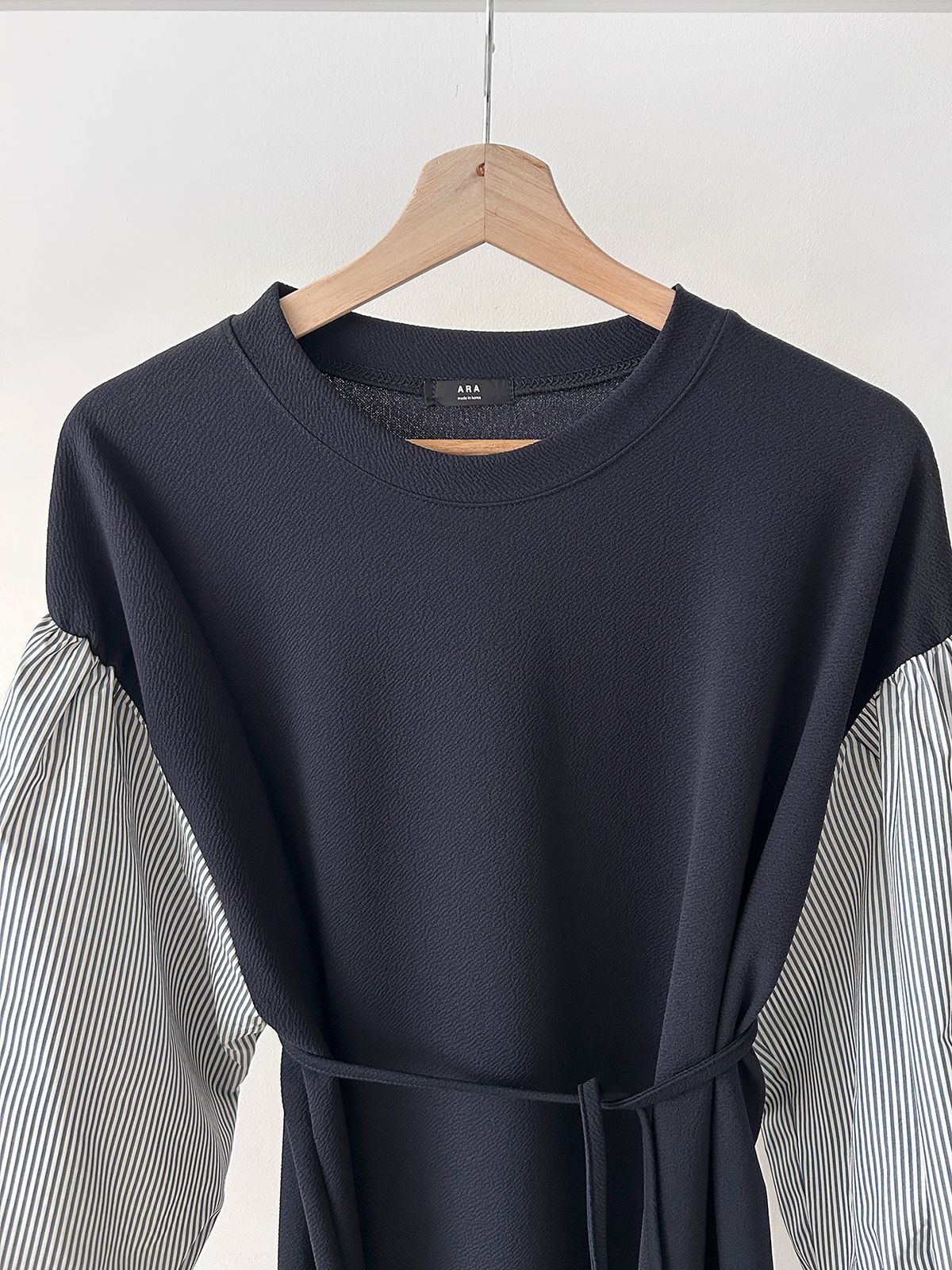 ラウンドネックロングストライプ配色ワンピースストラップ付 | 詳細画像31