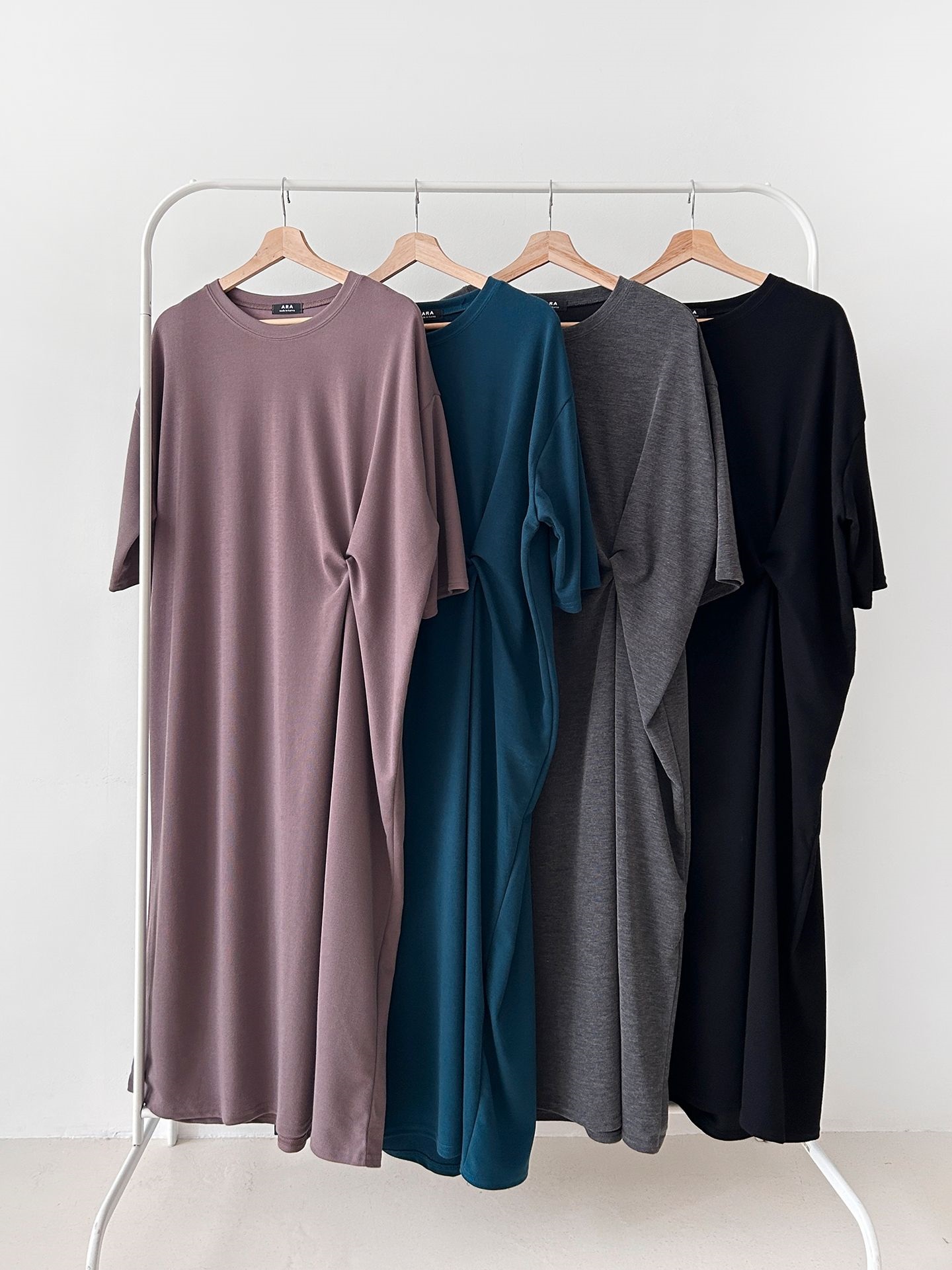 ラウンドネックロングツイスト5分丈ワンピース | 詳細画像2