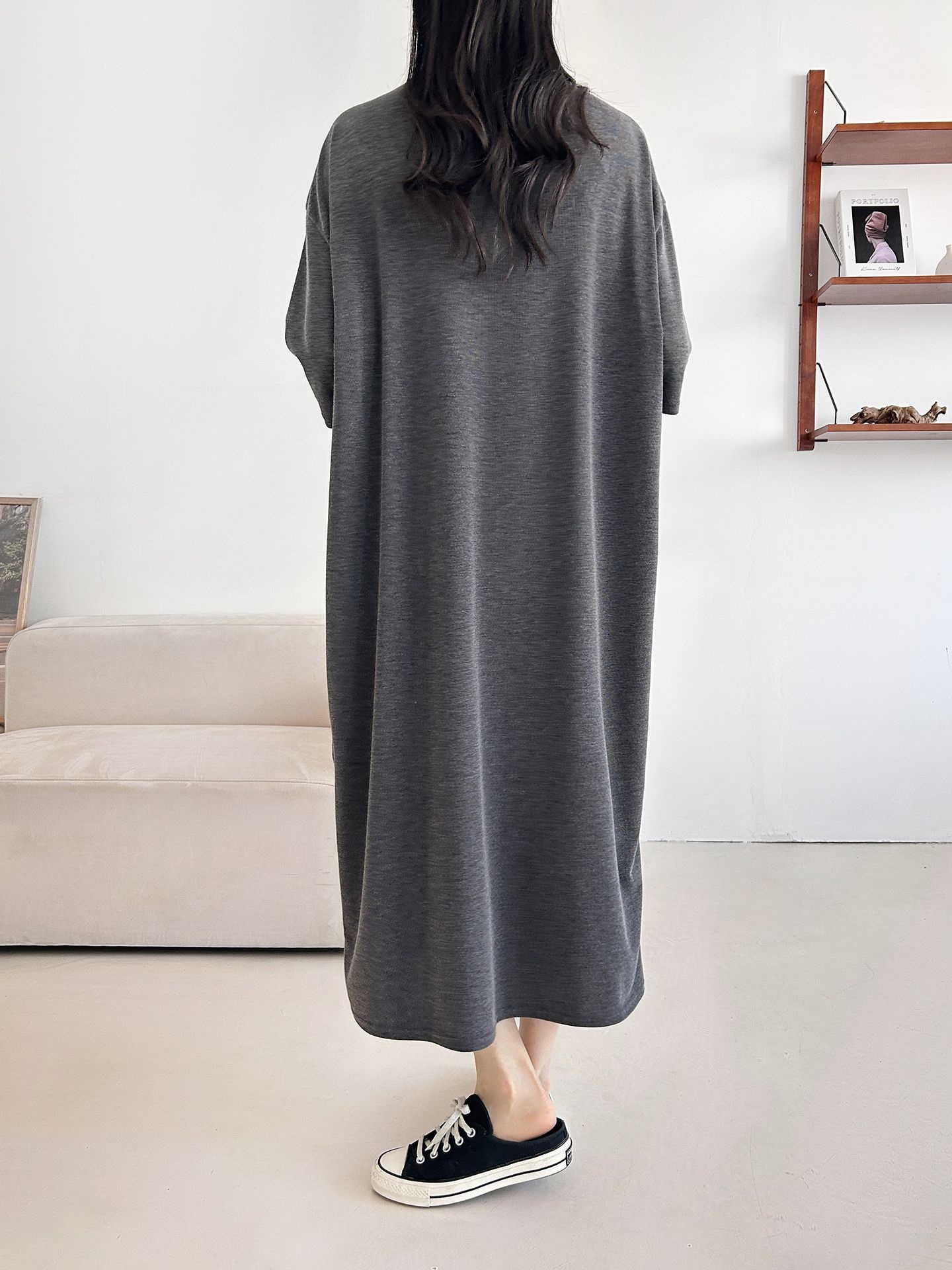 ラウンドネックロングツイスト5分丈ワンピース | 詳細画像23