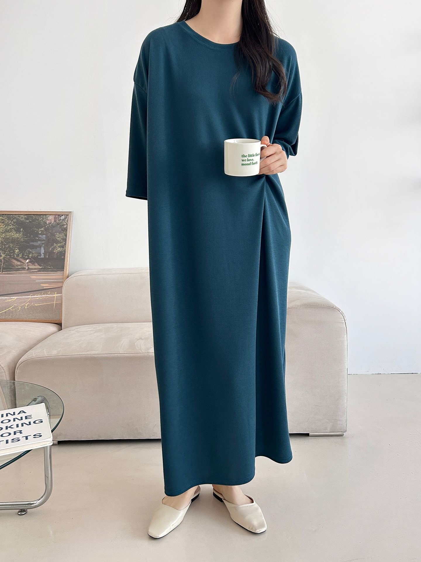 ラウンドネックロングツイスト5分丈ワンピース | 詳細画像29