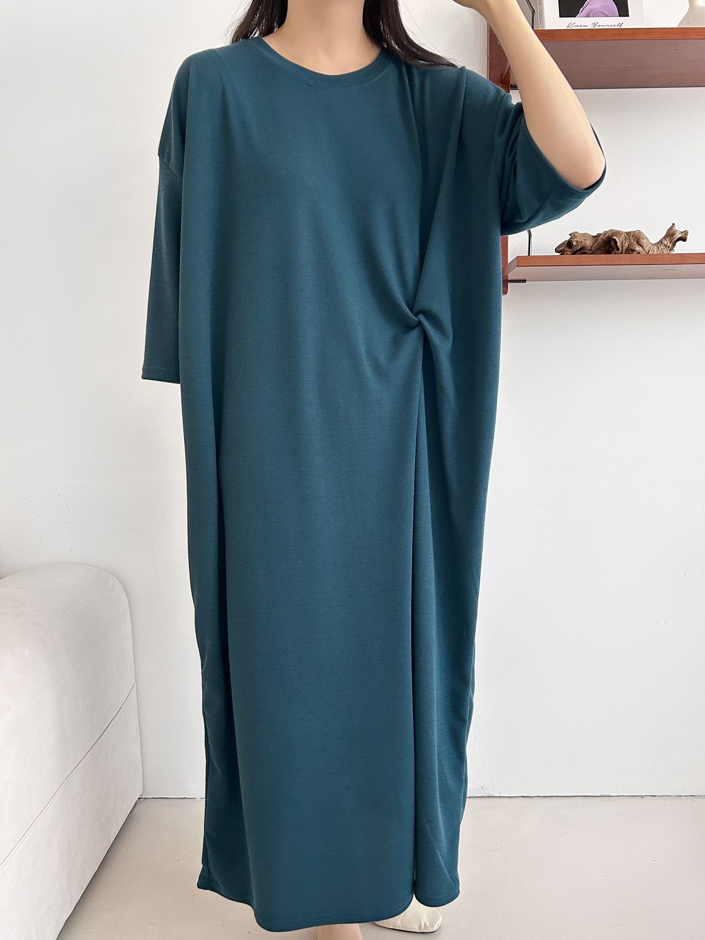 ラウンドネックロングツイスト5分丈ワンピース | 詳細画像34